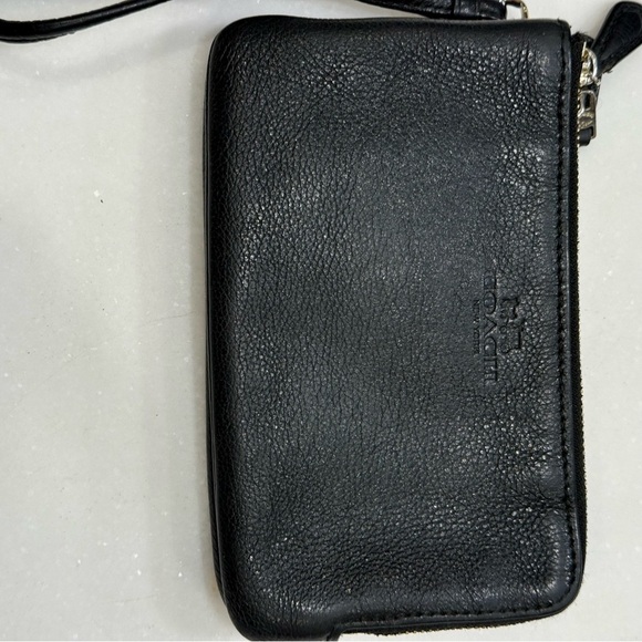 Coach Horse & Carriage Black Pebbled Leather Double Zip Wallet - Picture 12 of 12